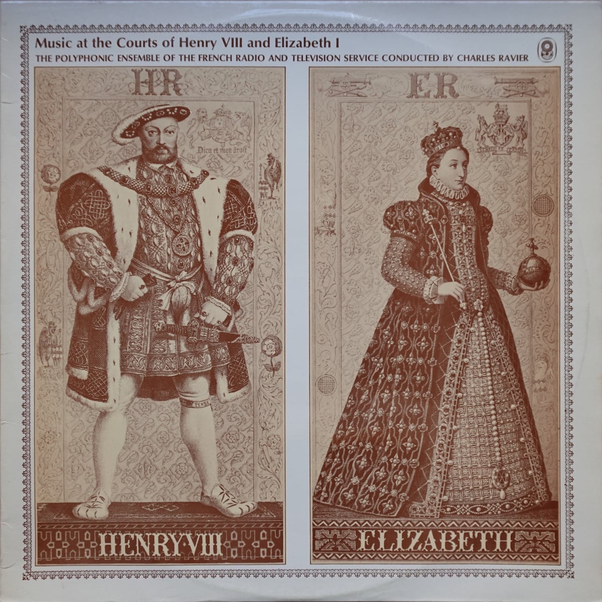 Ensemble Polyphonique De L'O.R.T.F., Charles Ravier – Music At The Court Of Henry VIII And Elizabeth I vinyl cover