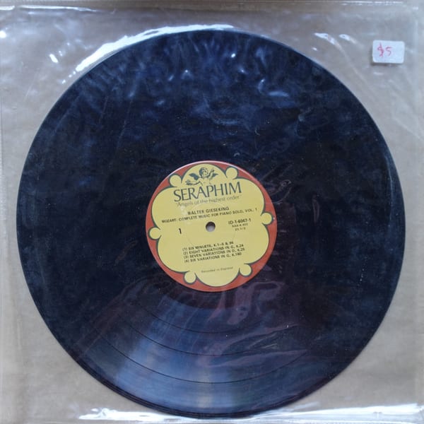 Walter Gieseking, Wolfgang Amadeus Mozart – The Complete Music For Piano Solo, Vol.1 vinyl cover