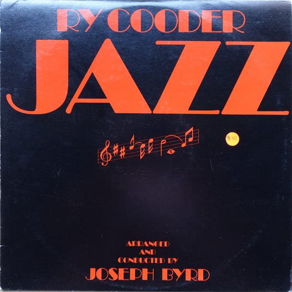 Ry Cooder – Jazz vinyl cover