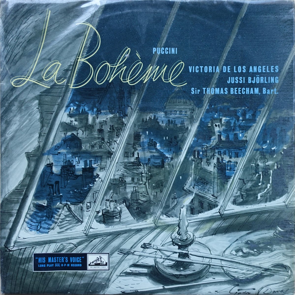 Giacomo Puccini, Victoria De Los Angeles, Jussi Björling, Sir Thomas Beecham – La Bohème vinyl cover