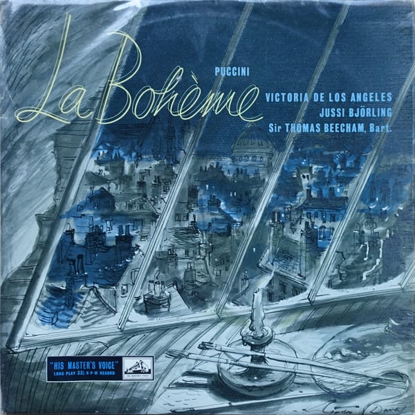 Giacomo Puccini, Victoria De Los Angeles, Jussi Björling, Sir Thomas Beecham – La Bohème vinyl cover