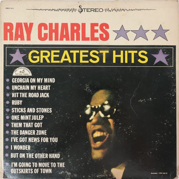 Ray Charles – Greatest Hits vinyl cover